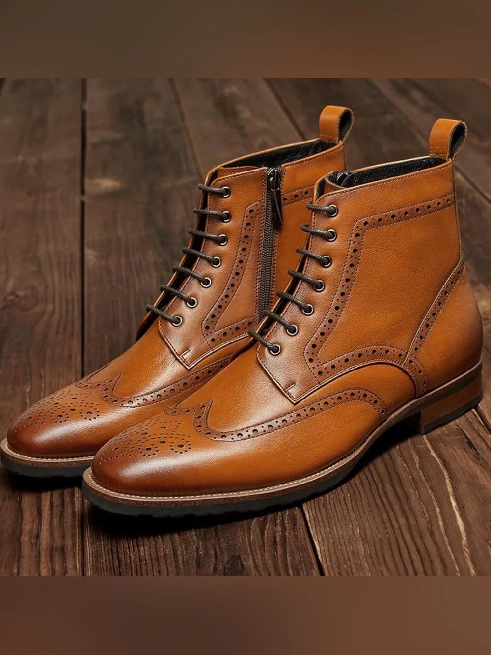 Dockorio Men's Size 8 100% Leather Casual Oxford Boots Chukka Dress Boots Men